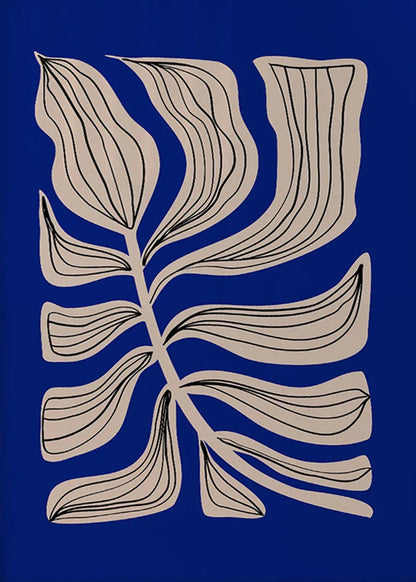 Klein Blue Abstract Canvas Wall Art Vertical Contemporary Print