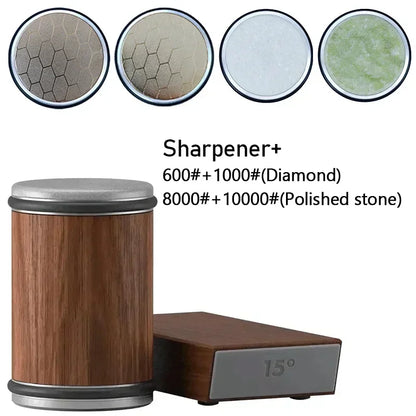 15° & 20° Angle Roller Kitchen Device 2026 – Rolling Diamond Knife Sharpener Kit with Magnetic Holder