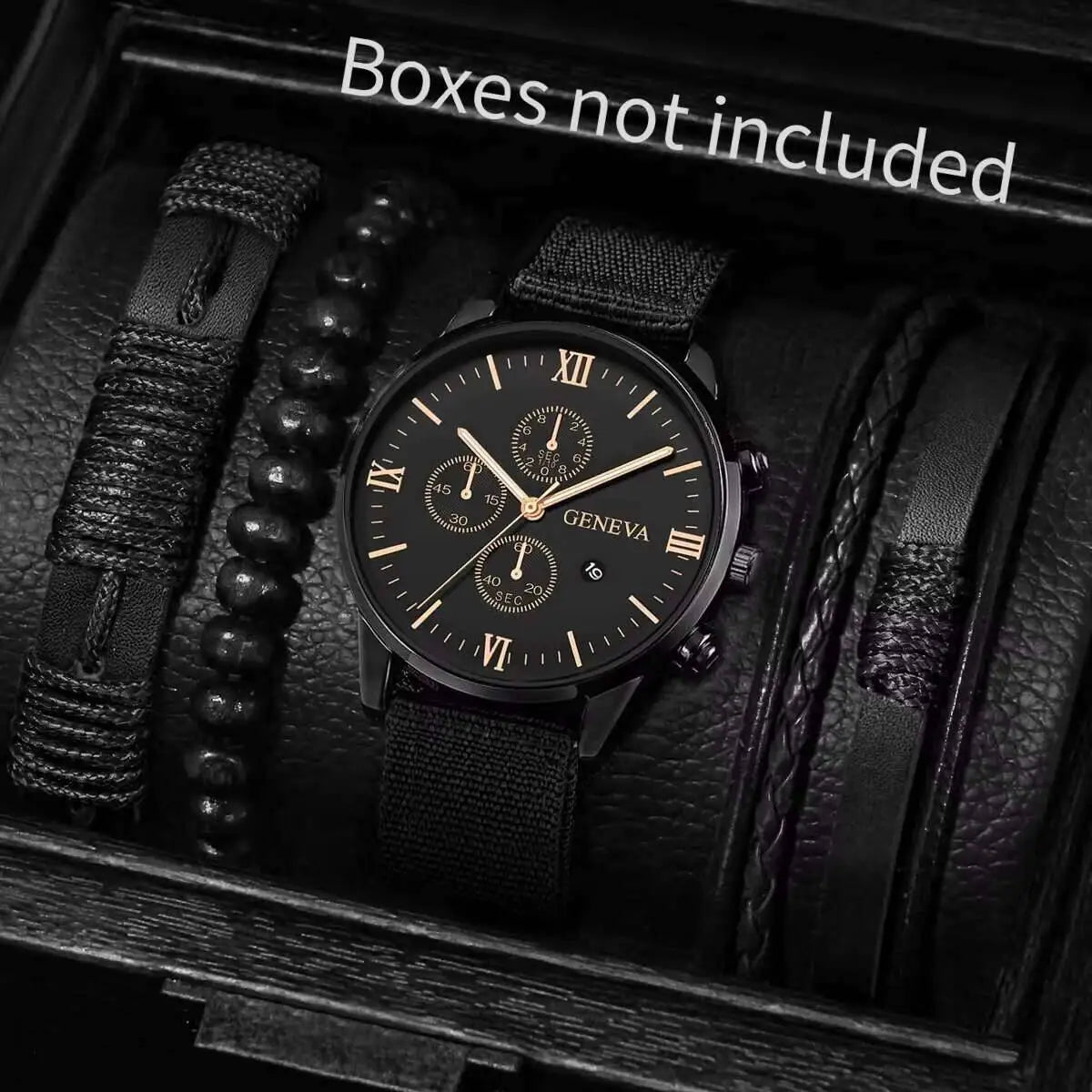 Quartz Watch And Bracelet Kit Nylon Band Casual Gift