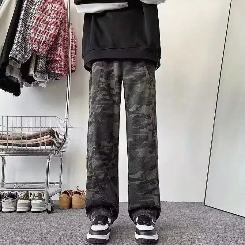 Men’s Oversized Cargo Jeans - Baggy Straight Denim Wear