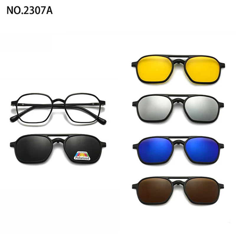 Magnetic Clip Sunglasses Interchangeable Lens Kit 5 Lenses Polarized Prescription Ready Summer 2026 Gift