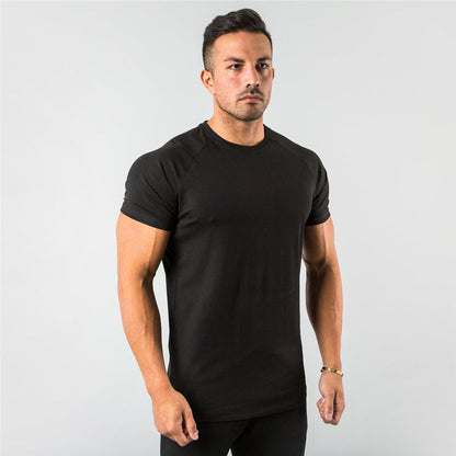 short sleeve, cotton blend, for workout & casual wear – Breathable slim fit men's gym t-shirt