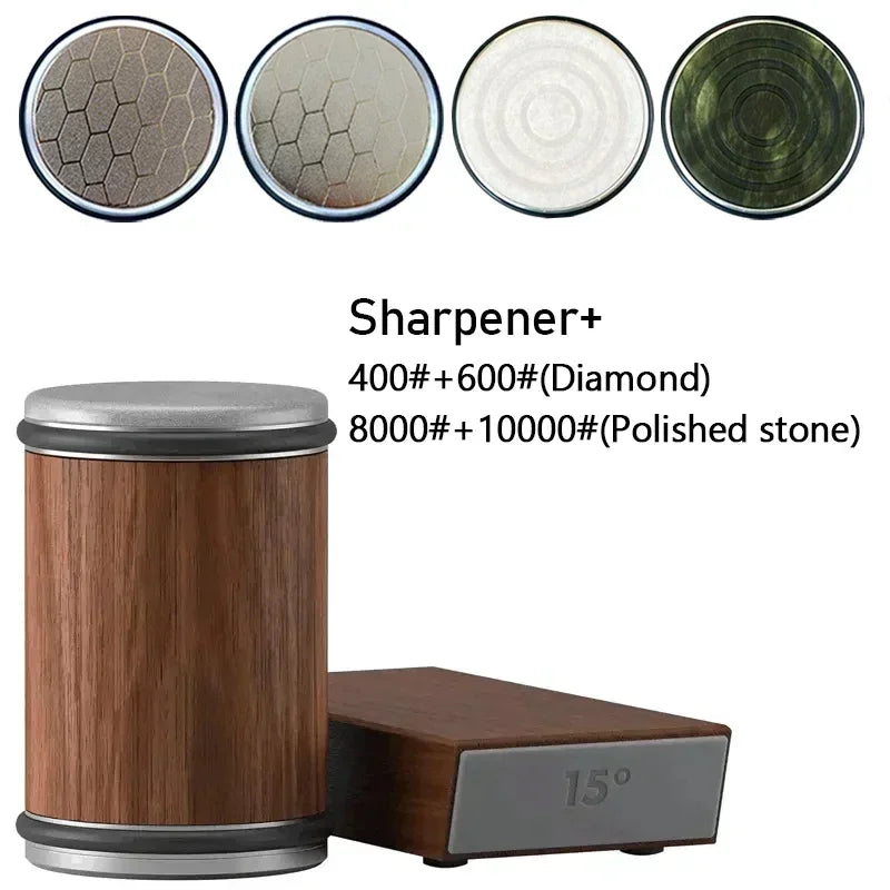 15° & 20° Angle Roller Kitchen Device 2026 – Rolling Diamond Knife Sharpener Kit with Magnetic Holder