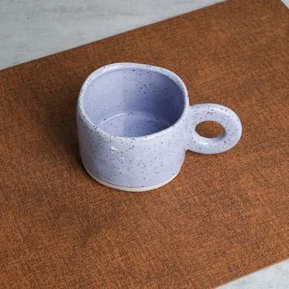 Ceramic Mug 300ml Porcelain Ring Handle Speckled Handmade Contemporary Coffee Cup Fall 2025 Cozy Gift