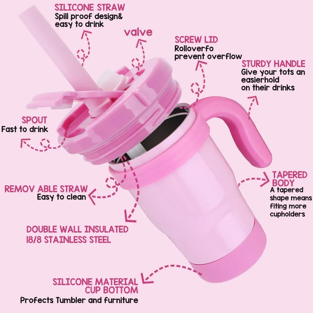 Thermos Kids Bottle 420ML Stainless Steel Insulated Tumbler With Handle And Straw, Christmas 2025 Gift
