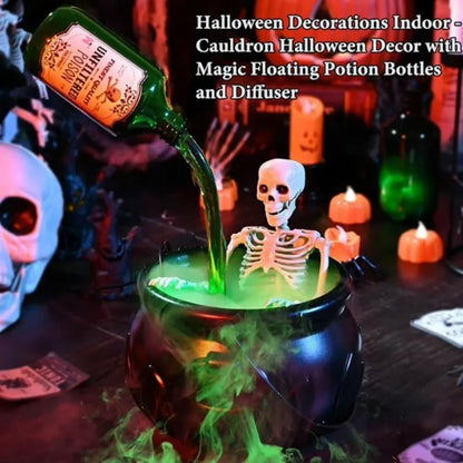 Cauldron Witch Fog Machine Halloween Prop With LED Glow