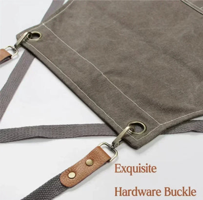 Canvas Apron Flexible Crossback Work Apron For Kitchen Chef Restaurant Cafe Fall 2025 Sturdy Pockets
