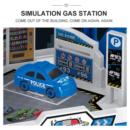 Garage Multi-Storey Racing Track with Cars - Interactive Parking Toy for Boys