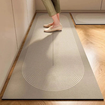 Minimalist Japanese Cream Anti Slip Floor Mat Kitchen