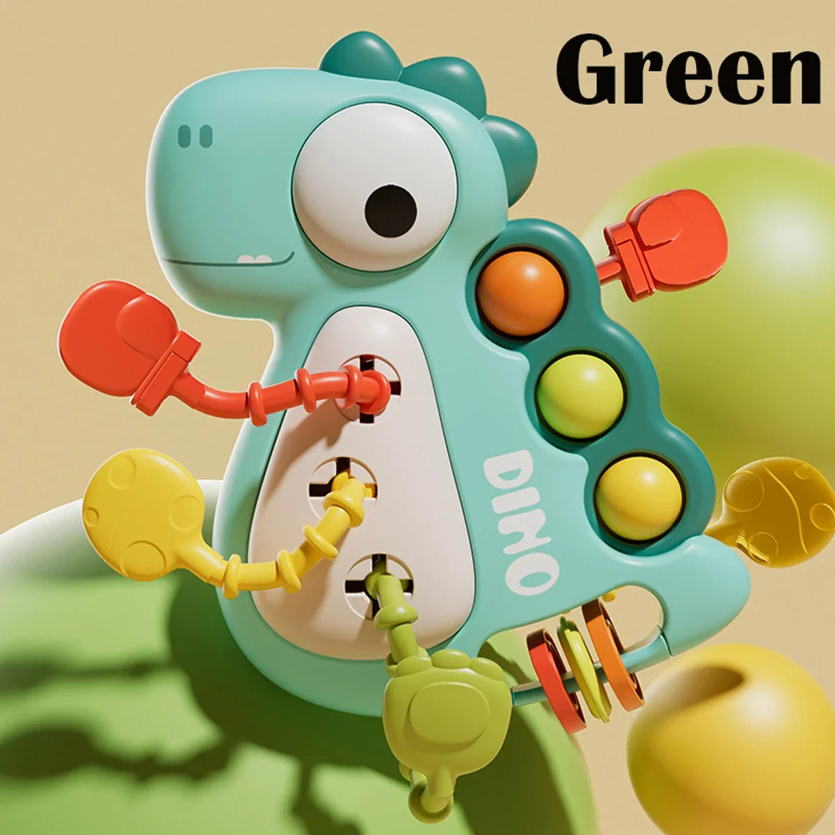 Dinosaur Montessori Pull Toy Newborn Sensory Toys Teether