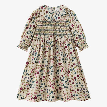 Floral Print, Cotton, For Family Matching Outfits, Summer Events – Plush Girls' Smocking Dress
