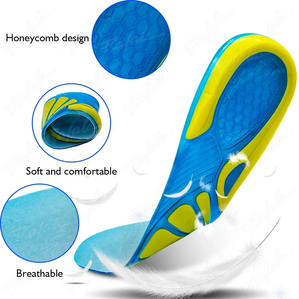 Non Gel Slip Shoe Insoles Silicone Massaging Orthotic Plantar Fascia Insole