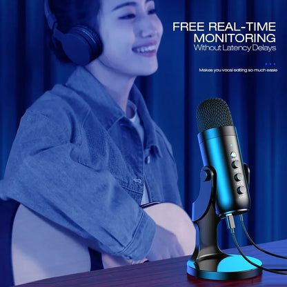 Condenser USB Microphone Desktop Mic For Streaming Podcast