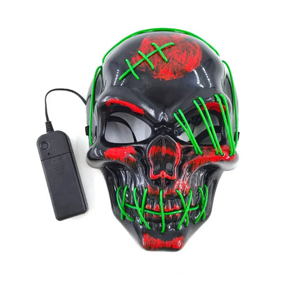 Glowing LED Skull Mask Full Face Halloween 2025 Cosplay