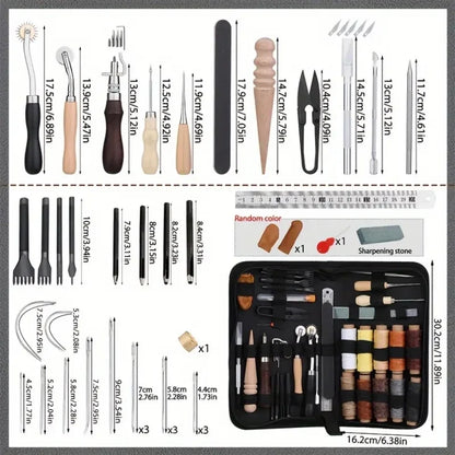 Leather Sewing Kit All In One Leather Craft Device Kit With Awl Needles And Thread DIY Gift Idea