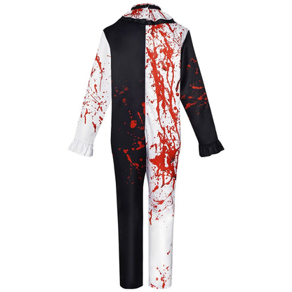 Costume Clown Bloody Jumpsuit Halloween 2025 Scary Party