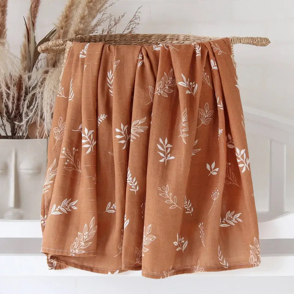 Muslin Bamboo Swaddle Blanket 120x120 Cm Floral Newborn Bedding Fall 2025 Breathable Eco Friendly Baby Gift