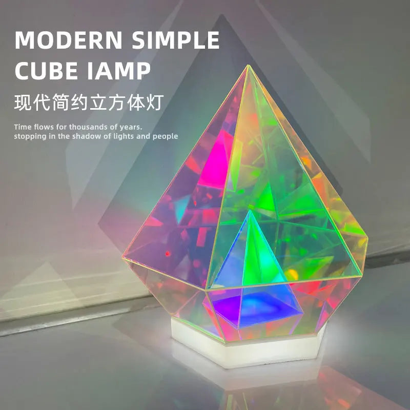 Night LED Light USB Dimmable Pyramid Lamp Ambient Bedroom Decor Fall 2025 Mood Lighting Gift