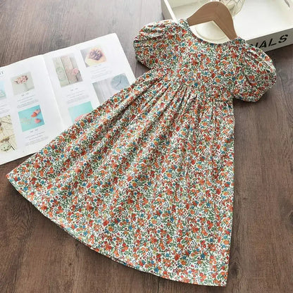 flowy a-line, floral butterfly print, casual wear for everyday adventures – Light girls’ dress