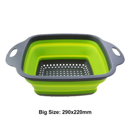Silicone2026 Edition Folding Drain Basket 2-In-1 Collapsible Colander For Fruits And Vegetables Space-Saving Kitchen Device Fall