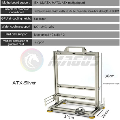 Frame Open PC Case Modular ATX MATX ITX Aluminum Rack