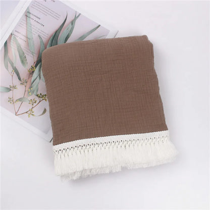 Baby Swaddle Blanket 100 Percent Cotton Muslin Newborn Floral Print Quilt Swaddle Fall 2025 Breathable Plush Gift