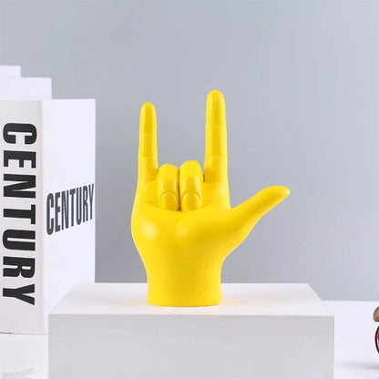 Sign Language Hand Statue 19.5cm Resin Figurine Household Decor Fall 2025 Meaningful Gift Desk Accent