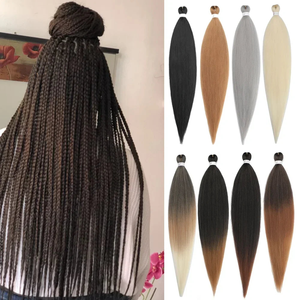 Braids Pre-Stretched Synthetic Ombre Yaki Texture Extensions