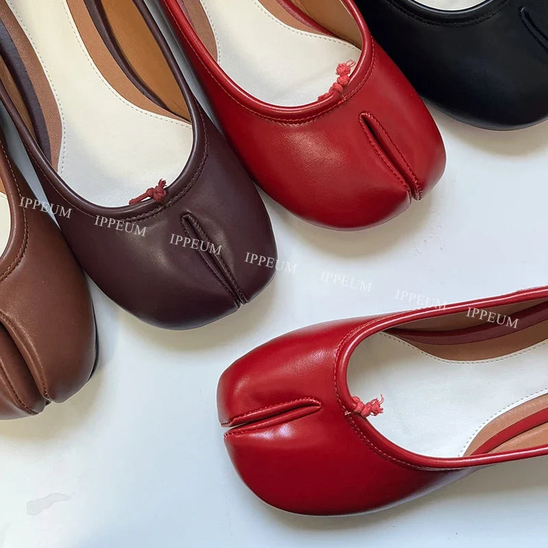 Light Womens Split Toe Ballet Flats - Mary Jane, PU