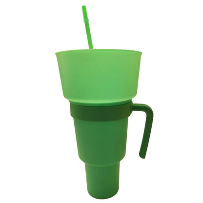 Snack2025 Edition Cup 2 In 1 Snack Bowl Tumbler Splash Proof Leakproof Popcorn Stadium Cup Movie Night Fall