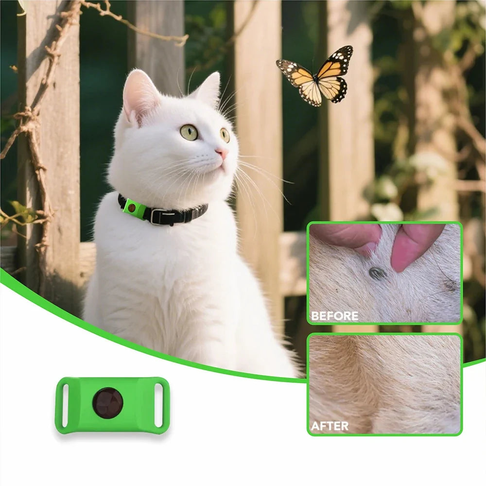 Organic Extract Pet Flea & Tick Repellent Collar Tag Dogs Cats All Seasons Safe Wearable