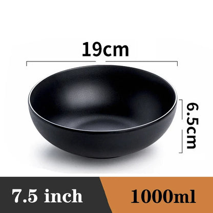 Bowl Ramen Black Plastic Japanese Style Noodle Bowl