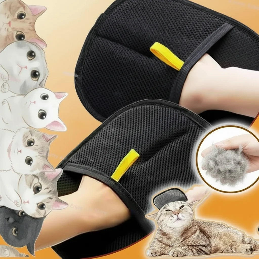 Removes Hair from Furniture and Coat, Cats and Dogs – Double-Sided Pet Grooming Glove