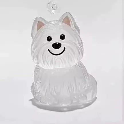 Hair Dog Keepsake Keychain Pendant Clear Resin Charm