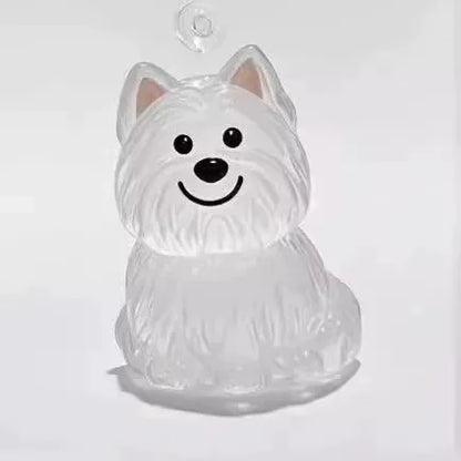 Hair Dog Keepsake Keychain Pendant Clear Resin Charm