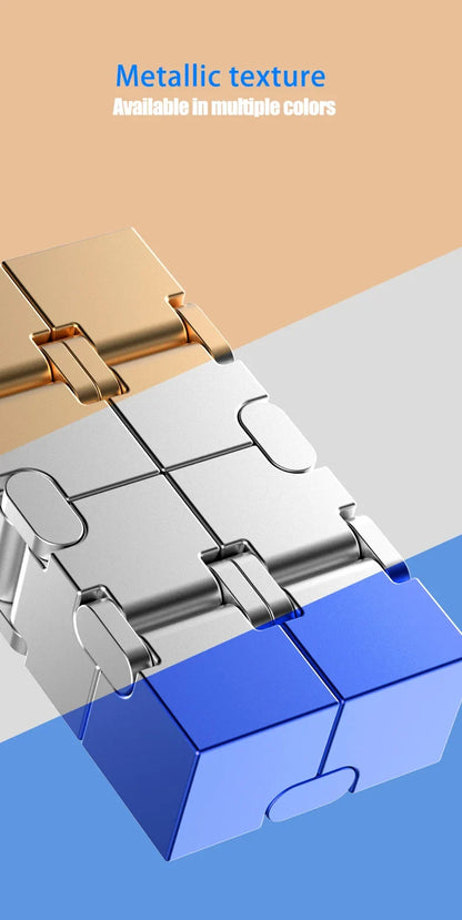 Metal Magic Cube Stress Relief Toy Travel-Friendly Puzzle Focus