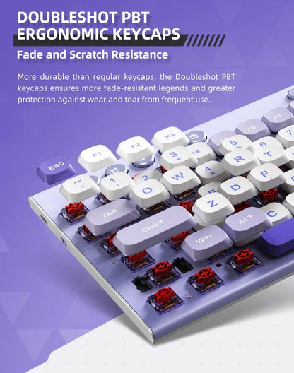 Cordless Low Profile Mechanical Keyboard 98 Keys PBT