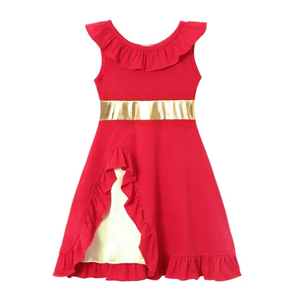 Light girls' dress - sleeveless a-line, polyester, elastane, casual summer wear