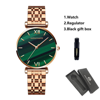 women's Timeless rose gold quartz wristwatch - stainless steel water-resistant minimalist round dial