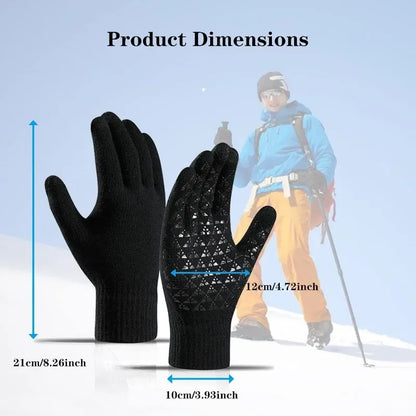 Gloves Winter Thermal Knit Touchscreen Outdoor Running Cycling Driving 2026 Winter Essentials Gift