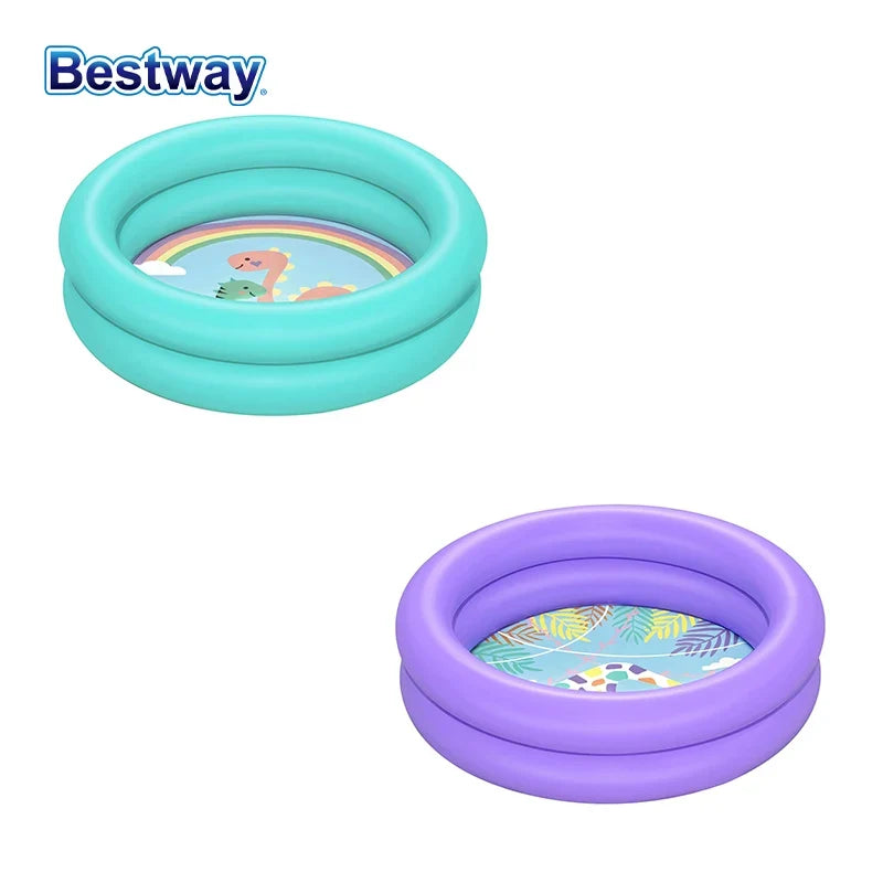 Inflatable Backyard Swimming Pool for Kids, 8ft Travel-Friendly Summer Play Pool with Sturdy PVC and Bright Colors