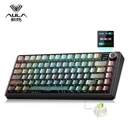 Gaming Mechanical Keyboard 75% Hot Swap RGB TFT Cordless