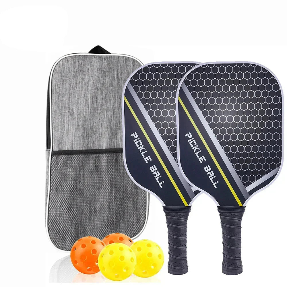 Pickleball Paddles Carbon Fiber Surface Kit USAPA Approved Two Paddles Carry Bag Balls Fall 2025 Sturdy Control