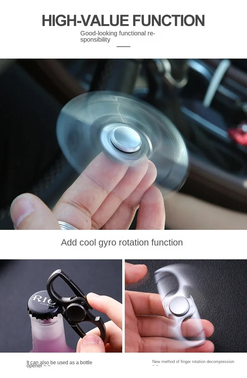 Fidget2025 Edition Spinner Keychain Stainless Steel EDC Gift