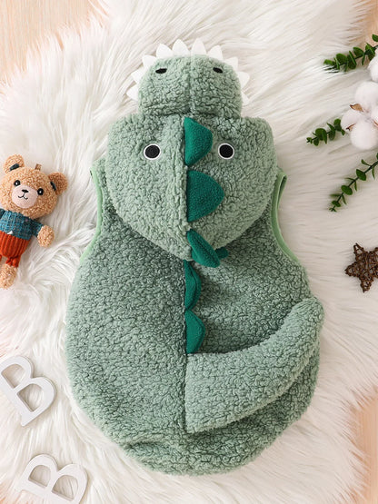 Dinosaur Baby Halloween Romper Plush Hooded Sleeveless