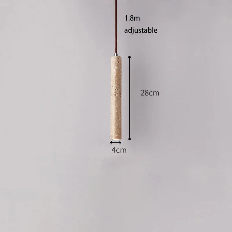 LED Japandi Pendant Lamp Wood Tube Japan Style Bedroom Light