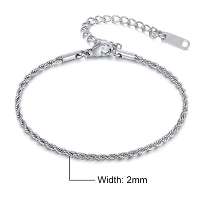 Steel Stainless Rope Chain Bracelet Twisted Singapore