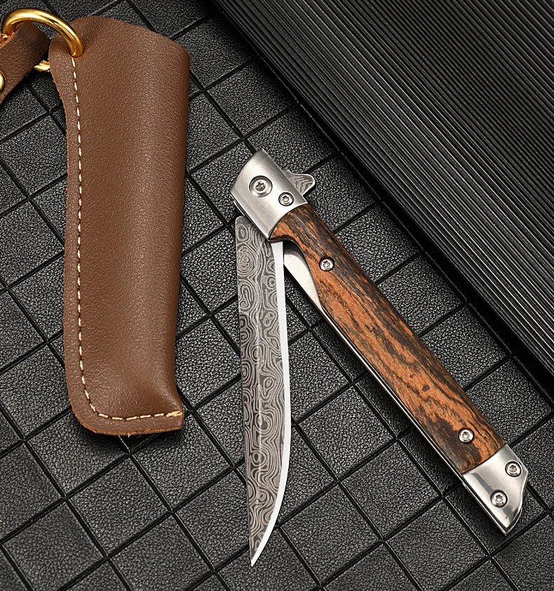 Outdoor Camping Multi-Use EDC 2026 – Damascus Pattern Folding Pocket Knife Stainless Steel