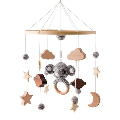 Crib Baby Mobile Wooden Nursery Newborn Sensory Toys