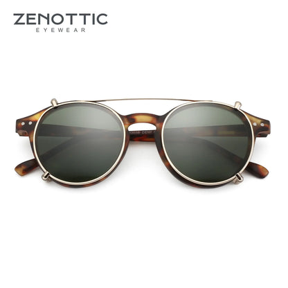 Clip2026 Edition On Sunglasses Retro Round Frames Anti Blue Light Polarizing Clip Ons Summer